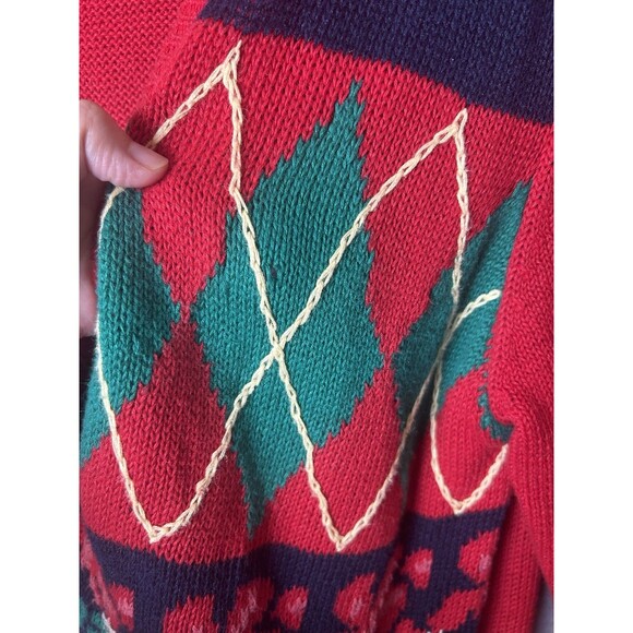 VTG Susan Bristol Cardigan Sweater 90s Teacher Apple Flowers Cottagecore Sz M - Picture 11 of 14